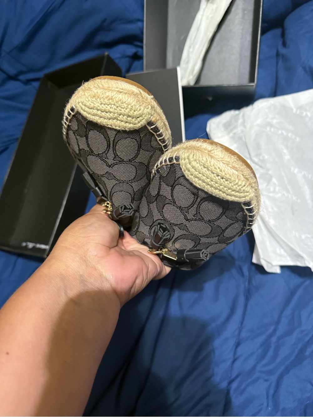 Coach Carson Espadrilles in Black with Jute Trim used 3 times - Picture 6 of 10